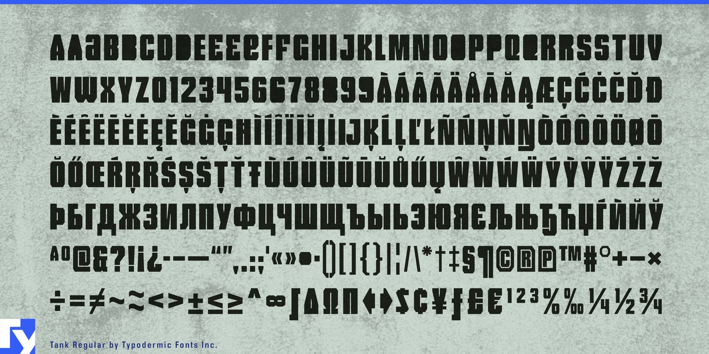 Tank Italic Font preview